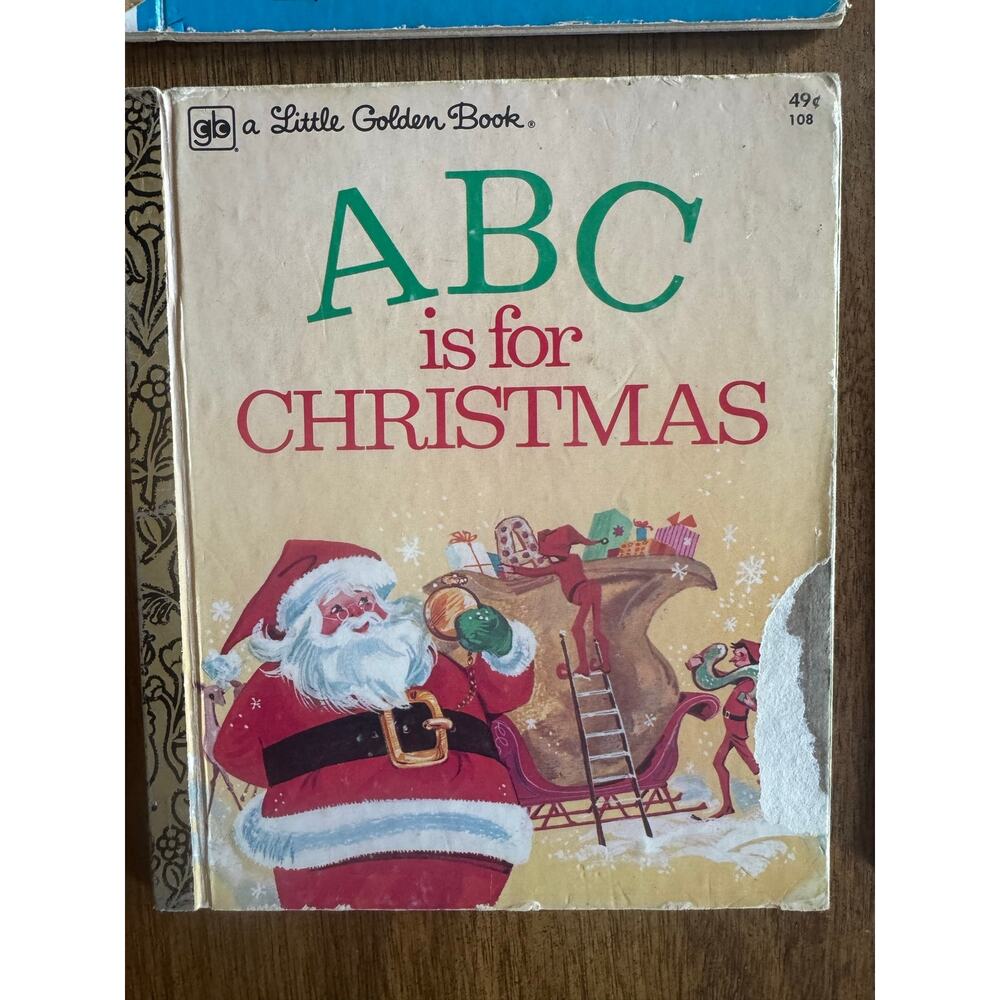 Vintage Little Golden Books Christmas Lot Disney Rudolph Santa 4 Books - Picture 4 of 16
